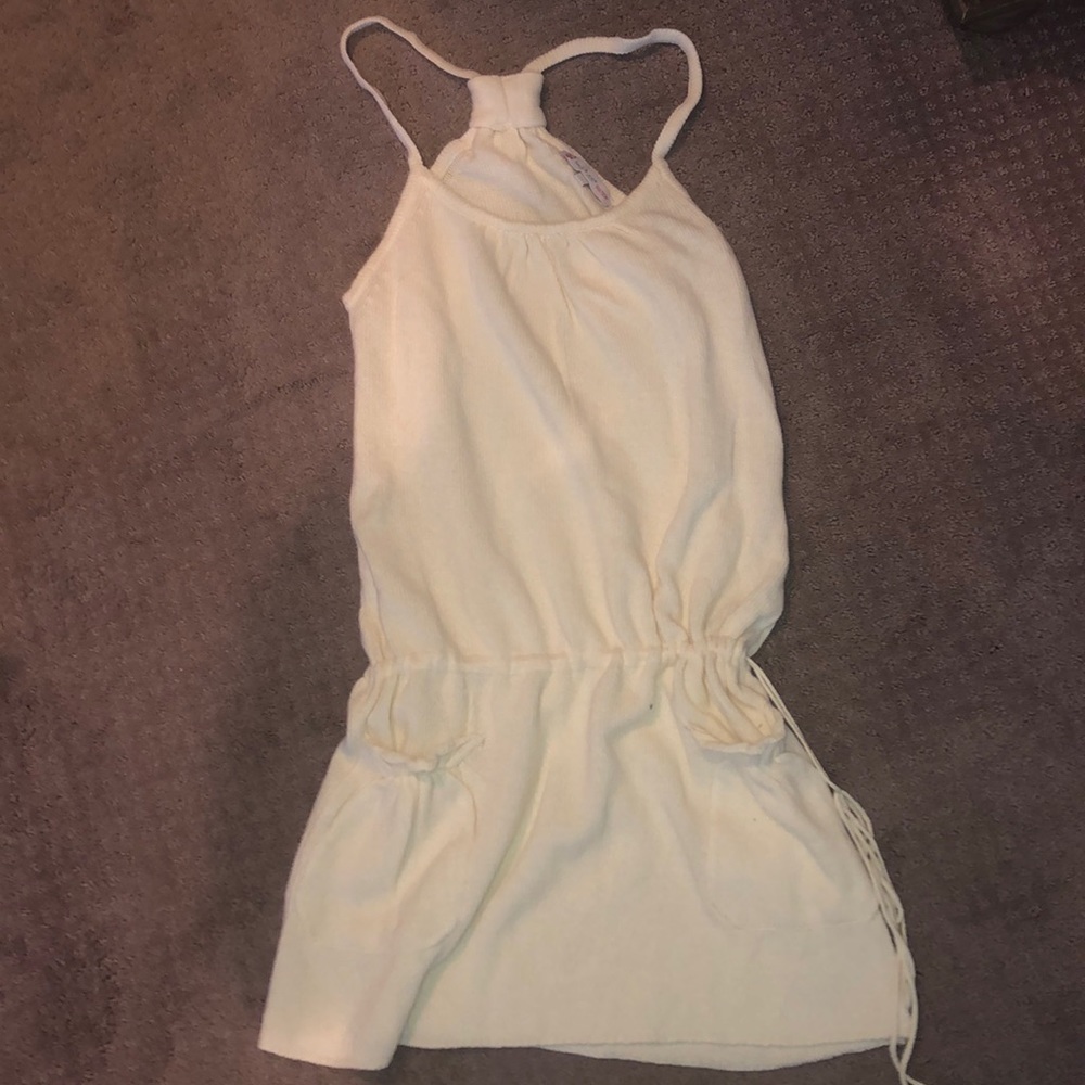 Drawstring sweater dress